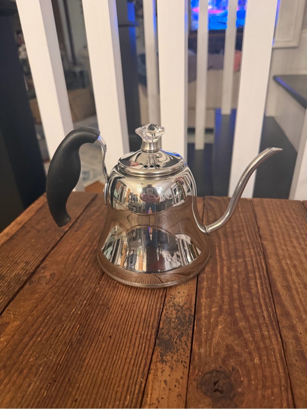 Stainless Steel Gooseneck Kettle with Heart-shaped Crystal-like Knob